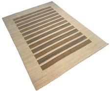 Gabbeh Beige Tapis 100% Laine Tapis D'Orient Debbich Loom Lori Buff 180x240 CM