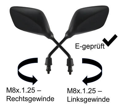 Spiegel Paar Rhombus für MBK YP Skylinder Yamaha YP Majesty R-Xmax Cygnus 125