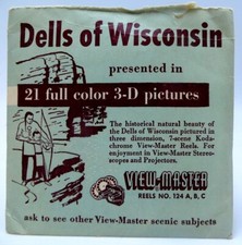 View Master 124-A-B-C, Dells of Wisconsin, Vintage 1954 Sawyer's S1, 3 Reel Set