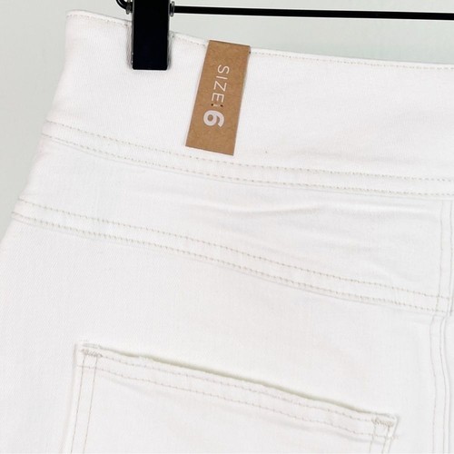 NUEVO CON ETIQUETAS Falda Prana Broadway Denim Medio Muslo Cremallera Detalle en Blanco Para Mujer Talla 6 - Imagen 5 de 6