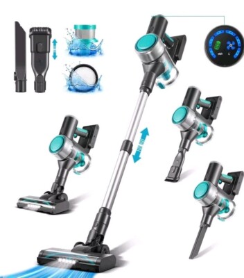 NWANA Brand LED Cordless Vacuum Cleaner  28KPA Powerful Suction Stick Vacuum 