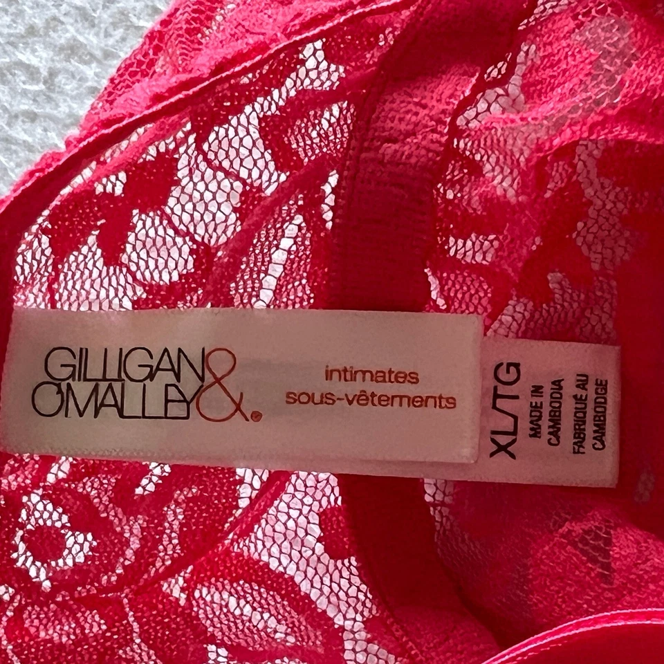 Sexy Top Cami de Encaje Gilligan OMalley XL Rosa Lencería Correas Ajustables Femenino Foto 3 de 4
