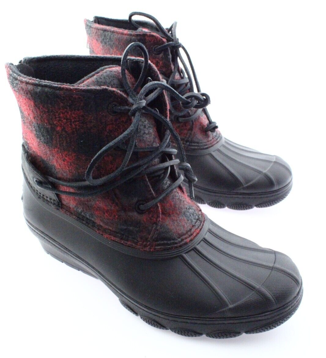 red plaid sperry duck boots