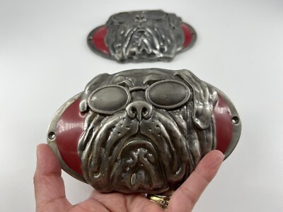 Heavy Duty Steel Emblem Signs 2 Pugs Wearing Sunglasses Cute Wall or Truck Décor