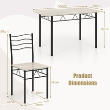 5 PCS Counter Height Dining Table Set w/ Spacious Rectangular Tabletop（Natural）