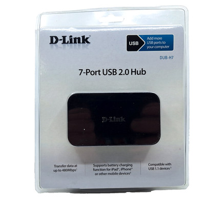 D-Link USB Hub DUB-H7/E USB 2.0 Black Sealed