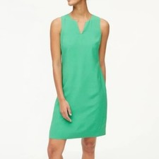 NWT J.Crew Green Sleeveless V-neck Shift Dress Size 4P