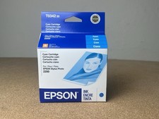 GENUINE Epson 34 T0342 Cyan Ink Cartridge for Stylus Photo 2200 Printer