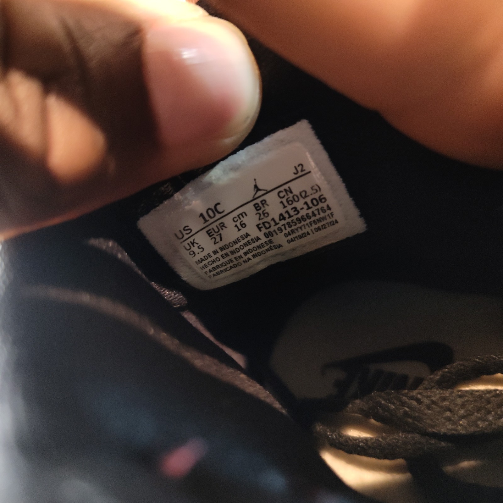 Jordan 1 Retro High OG Black Red White Toe Reimagined FD1413-106 Toddlers Sz 10C thumbnail 7