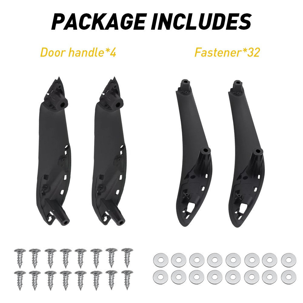 4x Black Inner Interior Door Pull Handle Cover Trim For 12-18 BMW 320 328 330 M3
