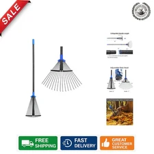 Adjustable Heavy Duty Metal Leaf Rake 8-17