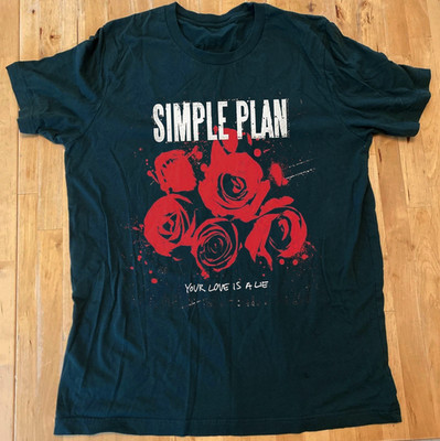 Rare! Simple Plan Band Your Love Is A Lie Black S to 5XL Classic Shirt CM404