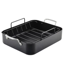 Hard-Anodized 13x15.75" Roaster with Removable Nonstick Rack, Oven Safe