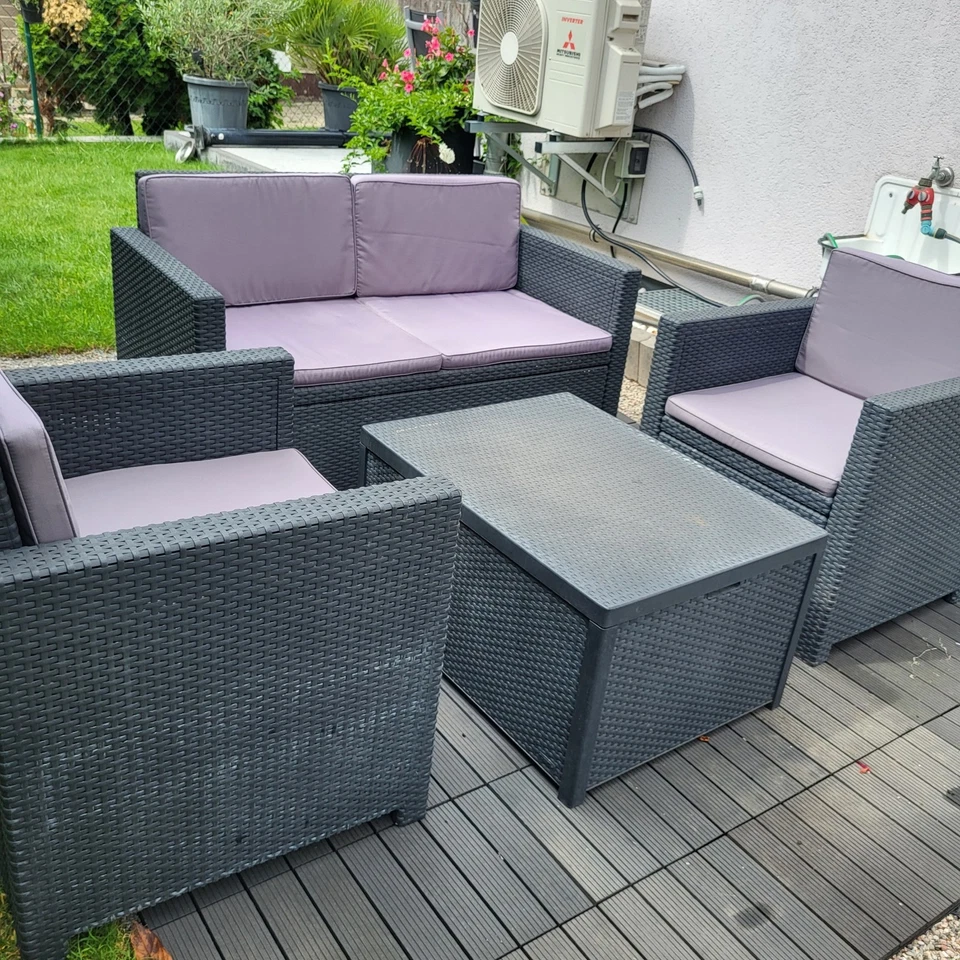Lounge 4 teilig mit Sitzkissen,grau,gebraucht, VB 100€, nur Selbstabholer - Bild 2 von 4