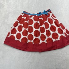 Mini Boden Polka Dot Skirt Girls 7-8Y Cotton Adjustable Waist Lined Summer Beach