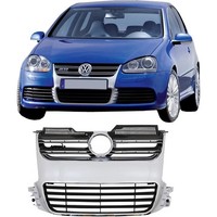 Frontgrill FüR VW Golf 5 V 2003-2009 R32 Look Chrom GläNzend Schwarz