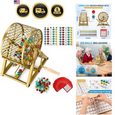 Bingo Game Set Adults Large Group Party Bingo Balls Chips Cage 30 Cards