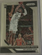 Panini Prizm Rookie Chimezie Metu San Antonio Spurs Basketball Card #241 2018-19. rookie card picture