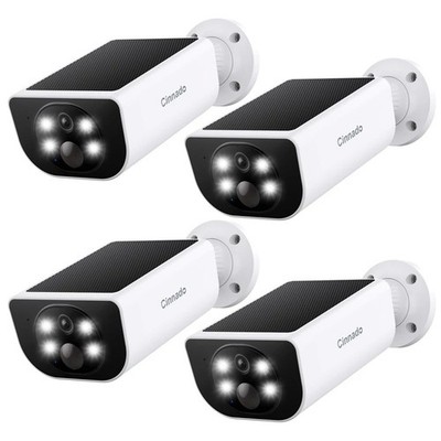Cinnado Security Cameras Wireless Outdoor - Home Solar White