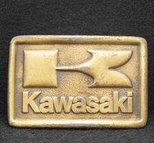 WC07114 AWESOME VINTAGE 1976 KAWASAKI MOTORCYCLES MANUFACTURER BELT BUCKLE