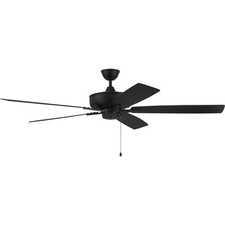 Craftmade S60FB5-60FBGW Super Pro Indoor Ceiling Fan Flat Black