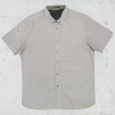 Ted Baker London Shirt Men s Size 5 Blue Geometric Short Sleeve Size 5/XL