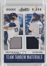 2020 Panini Absolute Team Tandem Materials Christian Yelich Keston Hiura 9l6