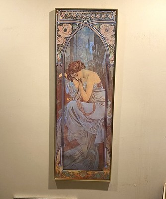 ALPHONSE MUCHA, REVERIE DE SOIR, PLATE SIGNED PRINT, OFFSET LITHOGRAPH, FRAMED