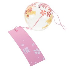 2Pcs Handmade Japanese Wind Chimes Glass Cherry Blossom for Hanging Decor