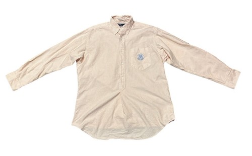 Vintage Ralph Lauren Polo Pop Over Oxford Shirt M Relaxed Striped Cookie Patch
