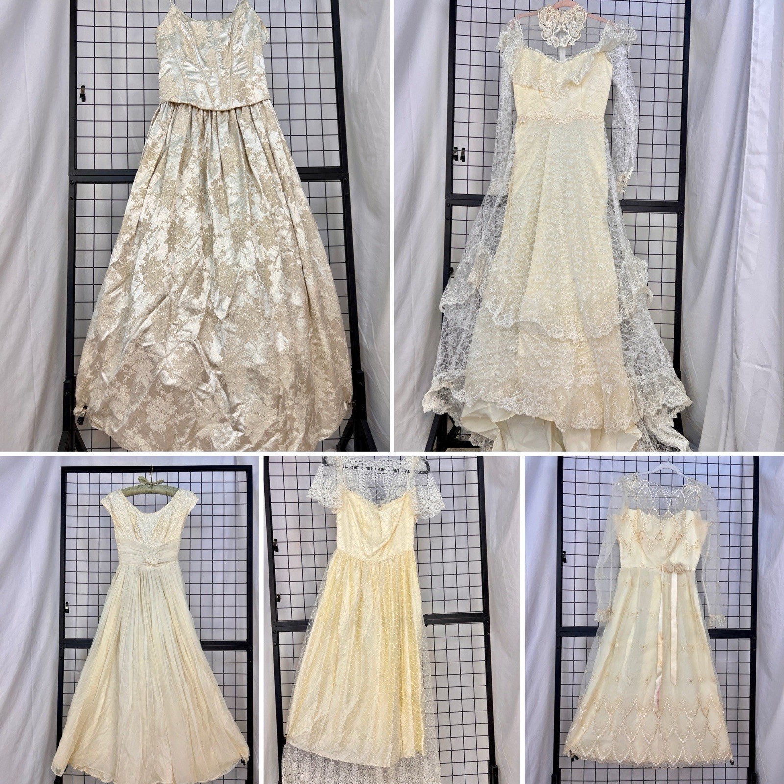 Vintage Bridal Wedding Dress 5 Piece Bundle McClintock, 80s, 70s, 60s Reseller