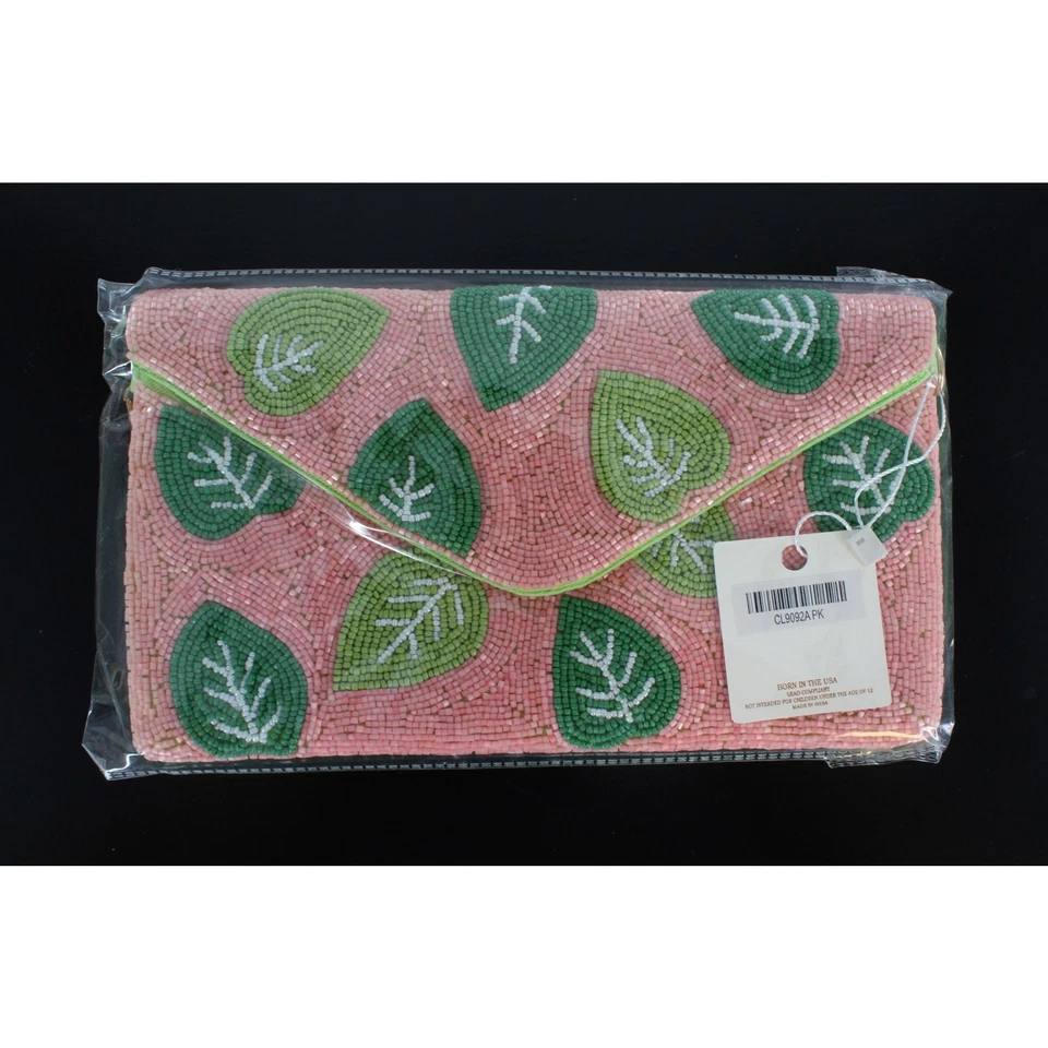 Bolso Bandolera KAY LEE Rosa Motivo Hoja Cuentas Sobre #CL9092APK Foto 3 de 4