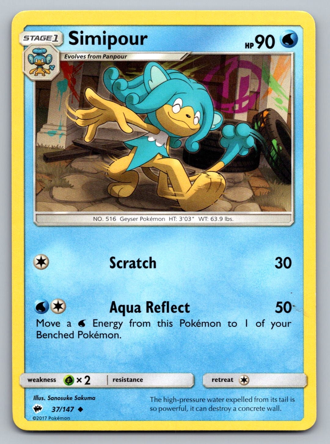 Pokemon TCG SM - Burning Shadows Simipour 37/147