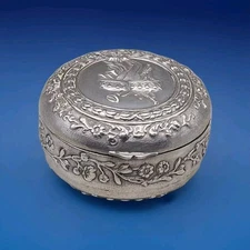 Antique German Hanau 800 Solid Silver Snuff Box Storck & Sinsheimer C1900