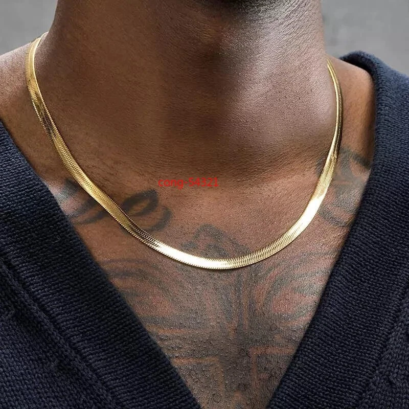 Collar de cadena de serpiente plana de 5,5 mm de oro amarillo macizo de 10K 20"- Foto 2 de 4