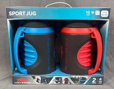 Brand New High Sierra 2-Pack 64 oz Max Hydra Sports Jug Blue/Red