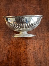 Sterling Silver Oval Open Salt Dish. Reeded/ Gadrooned. 29.5g. London 1885