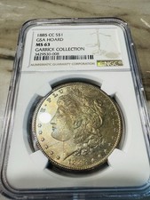 1885-CC Carson City MORGAN SILVER DOLLAR - NGC  MS63 GSA HOARD Rainbow Tone