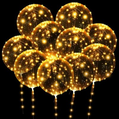 OSDUE 10 Pack Leuchtende Luftballons, 24 Zoll Valentinstag Bobo Luftballons mit