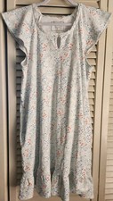 Cottagecore Ditsy Floral Cotton Flutter Sleeve Ruffled Nightgown Small Pockets