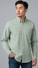 IZOD Button-Down Shirt Size LT/GL Green Gingham