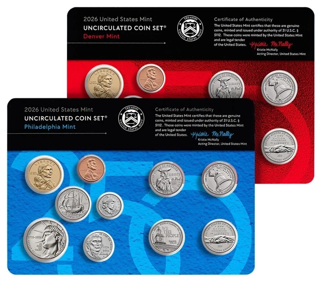 2026 P & D 20 Coin Uncirculated Coin Set Semiquincentennial 1776-2026 Fast Ship!