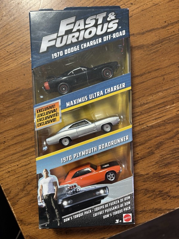 Mattel Fast & Furious Diecast Cars 1970 Dodge Charger, Maximus Ultra Charger, P…