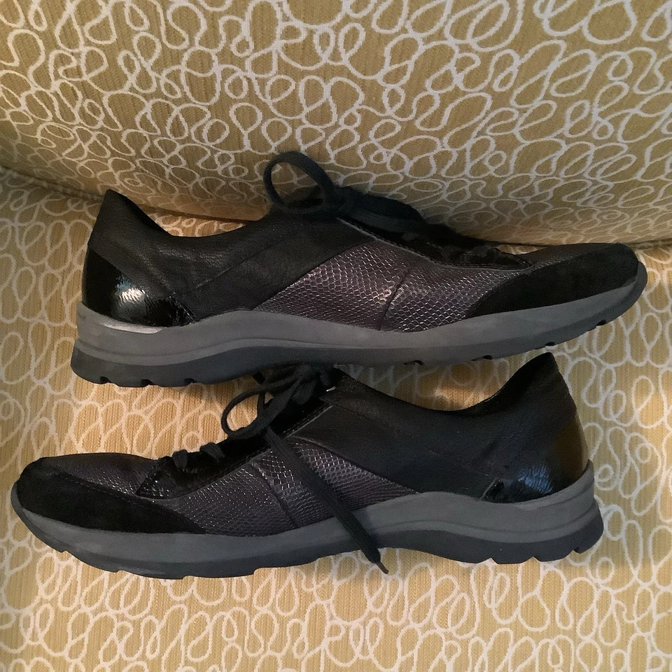 Romica Womens Dress Oxford Style Comfort Shoes Black Leathers Patent Sz 42 - Imagem 4 de 4