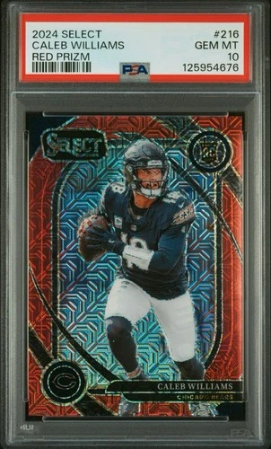 2024 Panini Select Caleb Williams Red Mojo Club Level /49 Prizm PSA 10 RC Rookie