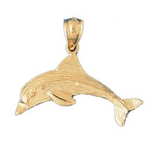 Dolphin Charm Pendant 14k Gold