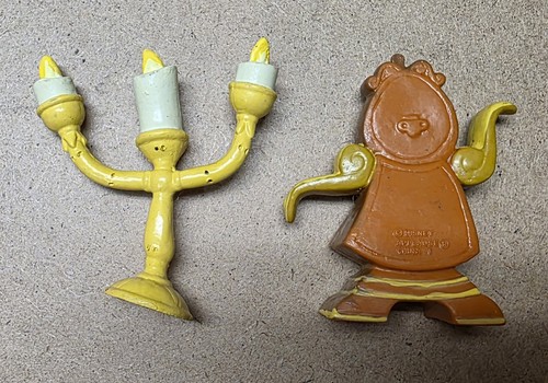 Lot figurines vintage Applause La Belle et la Bête Cogsworth & Lumière 2,5" - Photo 3/4