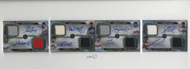 2019 Triple Threads 10/10 Fred McGriff John Smoltz Tom Glavine Auto HOF x0y