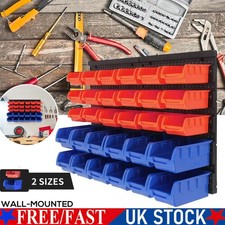 30Pcs Wall Mount Storage Organiser Bin Rack DIY Tool Bits Boxes Garage Workshop