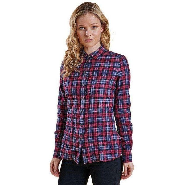 Women Barbour Shirt Red Cotton 38